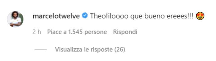 I complimenti di Marcelo a Theo Hernandez