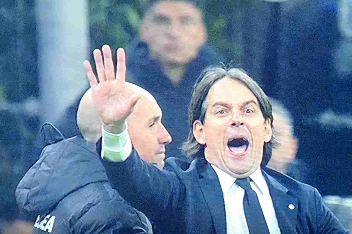 Simone Inzaghi furioso durante Inter-Juventus di Supercoppa