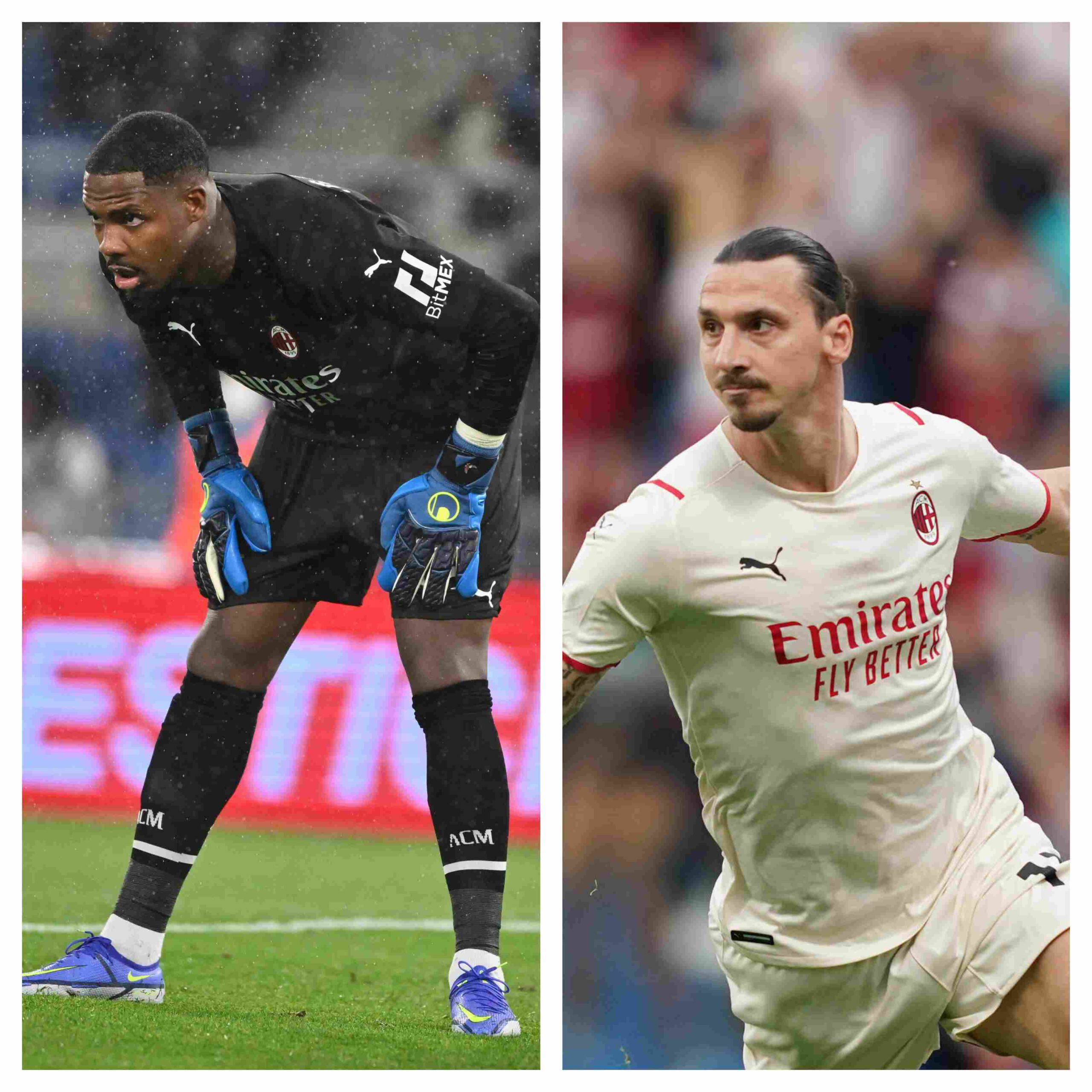 Mike Maignan e Zlatan Ibrahimovic