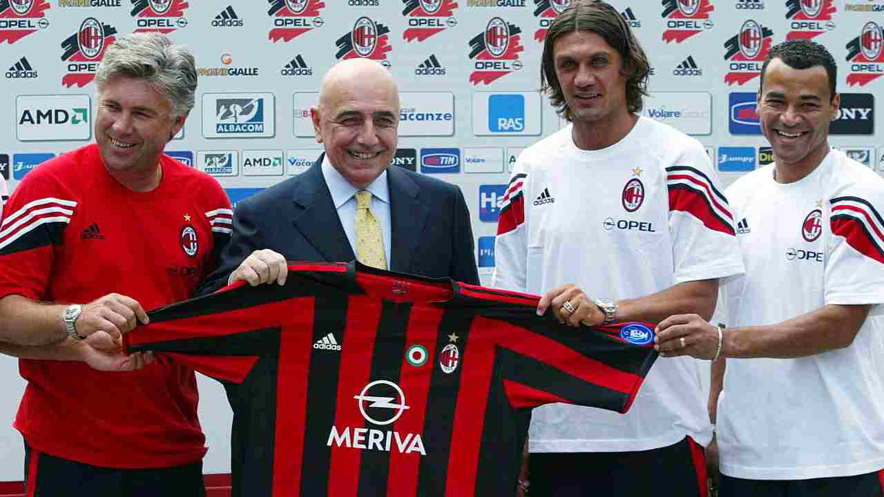 Cafu Maldini Galliani Ancelotti