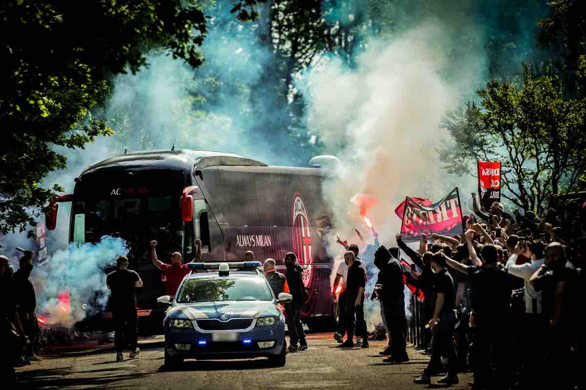 Partenza Milanello derby