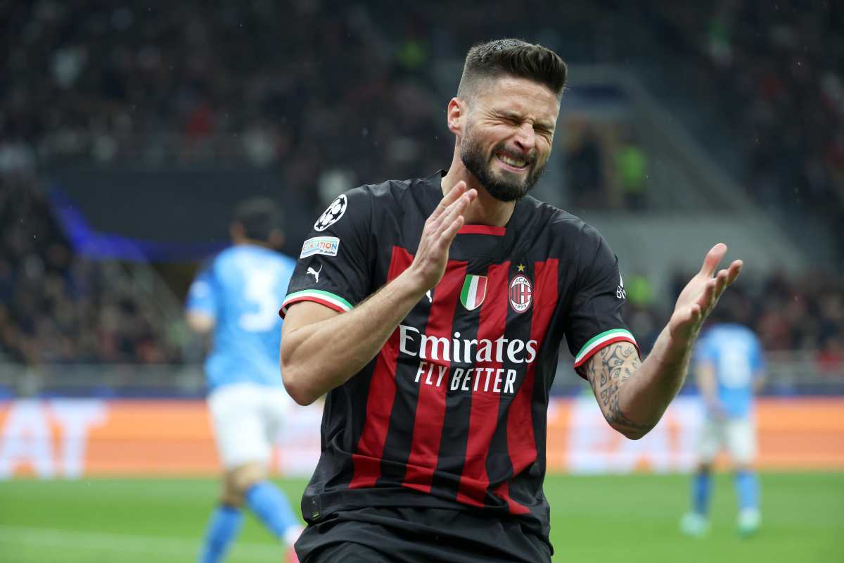 Giroud infortunato Napoli Milan