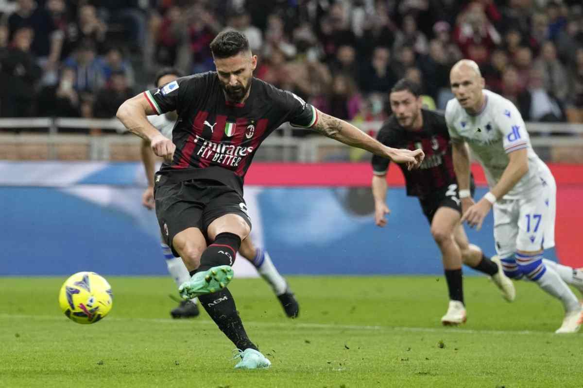 Milan Samp rigore Giroud