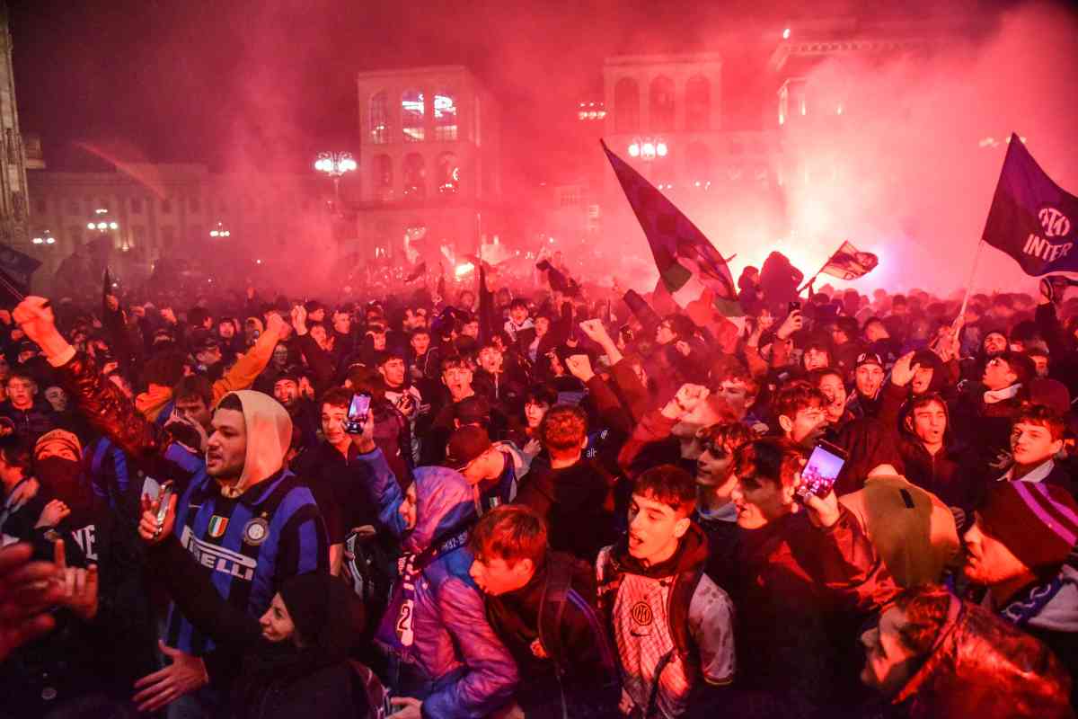 Tifosi Inter festeggiamenti