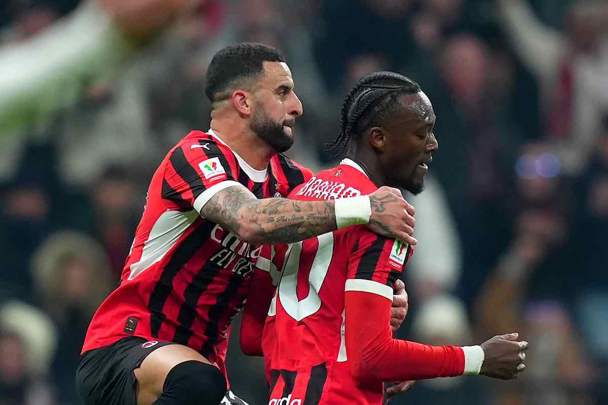 Milan esultante durante la partita contro la Roma in Coppa Italia