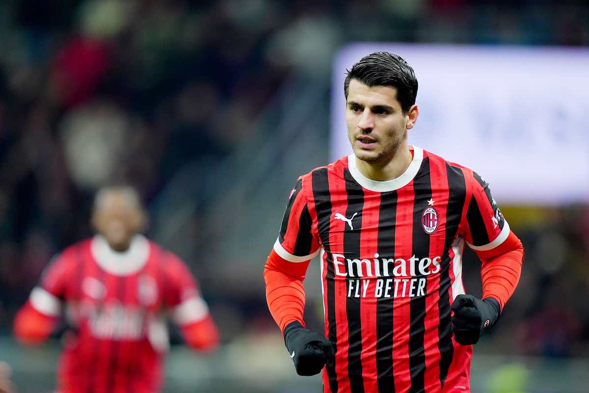 Morata con la maglia del Milan