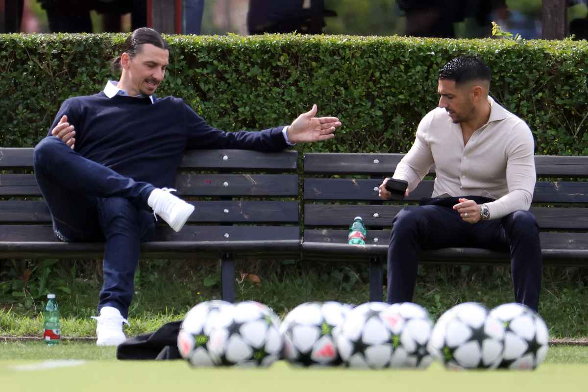Ibrahimovic e Moncada seduti a Milanello