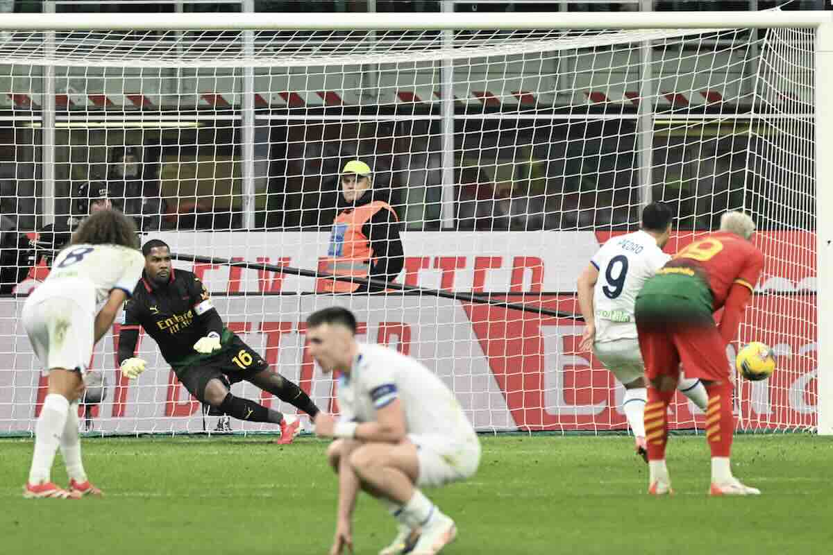 Il rigore di Pedro in Milan Lazio