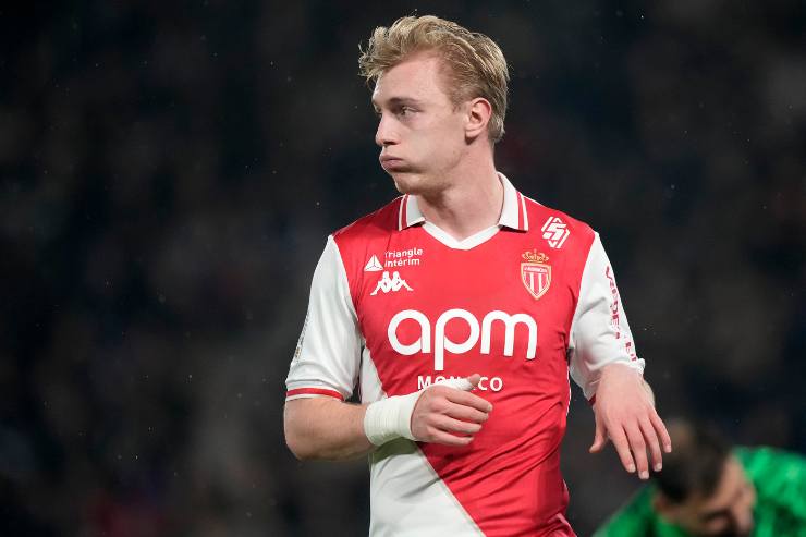 Biereth attaccante del Monaco sbuffa durante una partita di Ligue 1