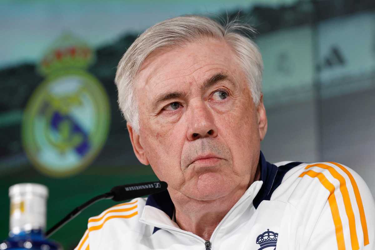 Carlo Ancelotti allenatore del Real Madrid in conferenza stampa