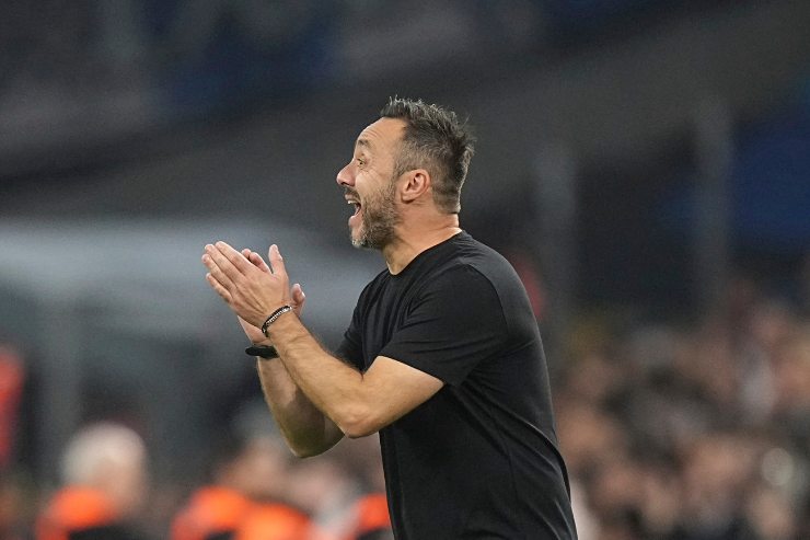 Roberto De Zerbi nuovo allenatore del Marsiglia durante una partita