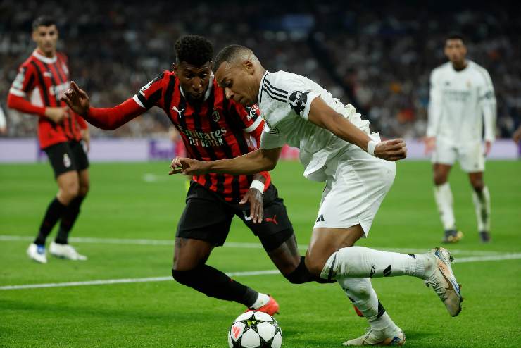Emerson Royal affronta Mbappe in Real Madrid-Milan