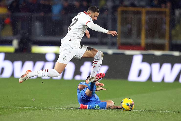 Kyle Walker terzino del Milan in azione durante una partita