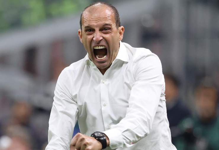 Massimiliano Allegri allenatore infuriato durante una partita