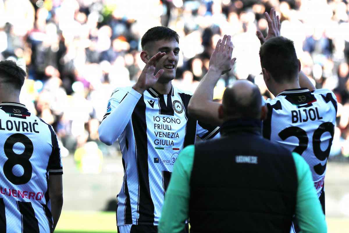 Udinese festeggia il gol