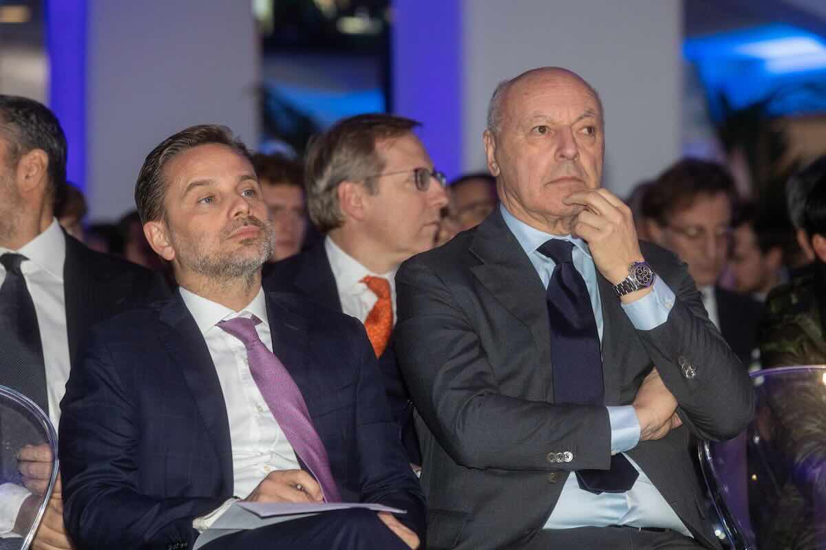 Furlani e Marotta durante una conferenza