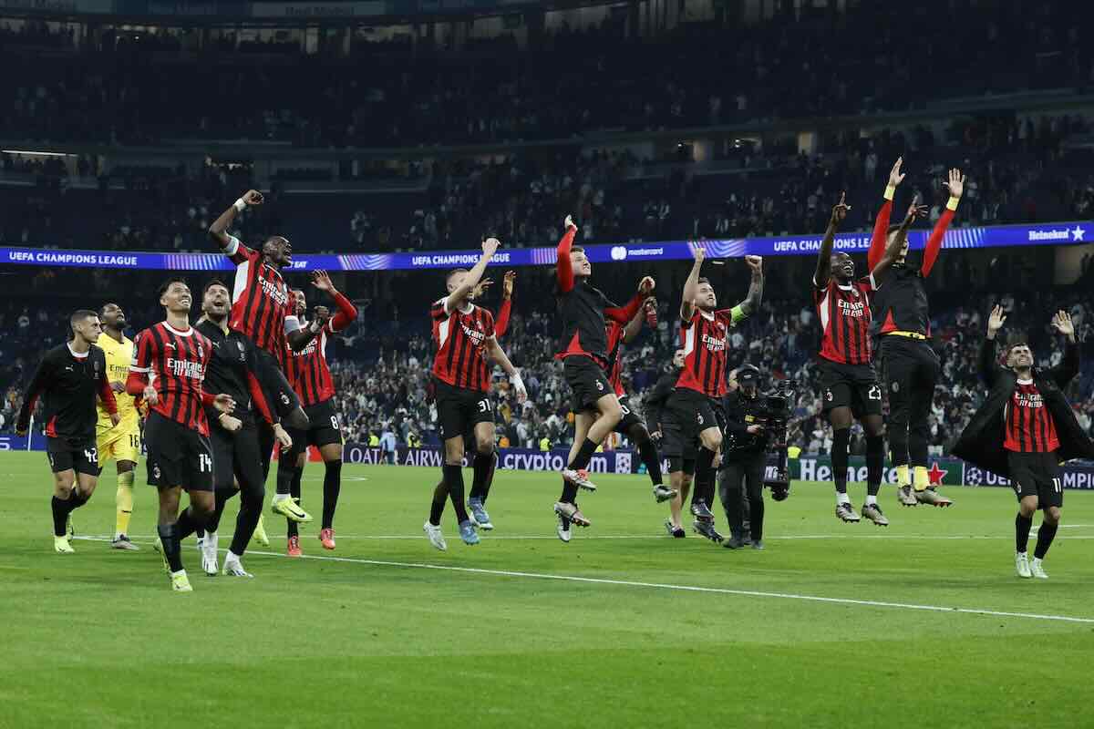 I giocatori del Milan esultano