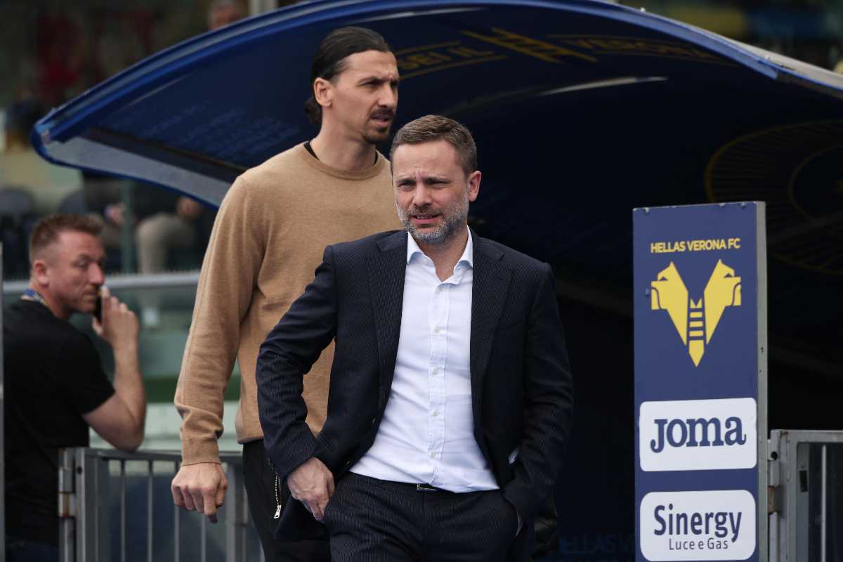 Giorgio Furlani e Zlatan Ibrahimovic assieme prima di una partita del Milan