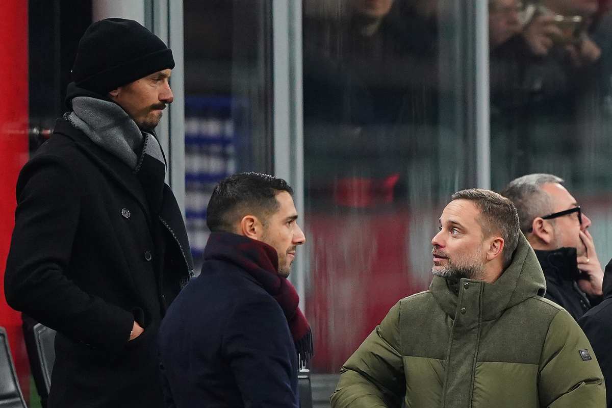 Ibrahimovic, Furlani e Moncada assieme a San Siro prima di una partita del Milan