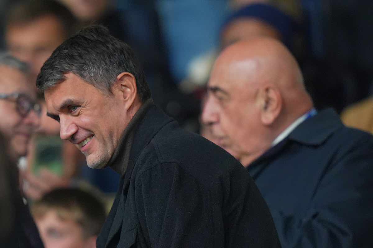 Paolo Maldini in tribuna stampa