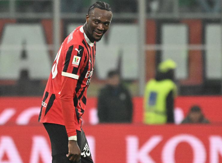 Tammy Abraham attaccante del Milan durante una partita a San Siro
