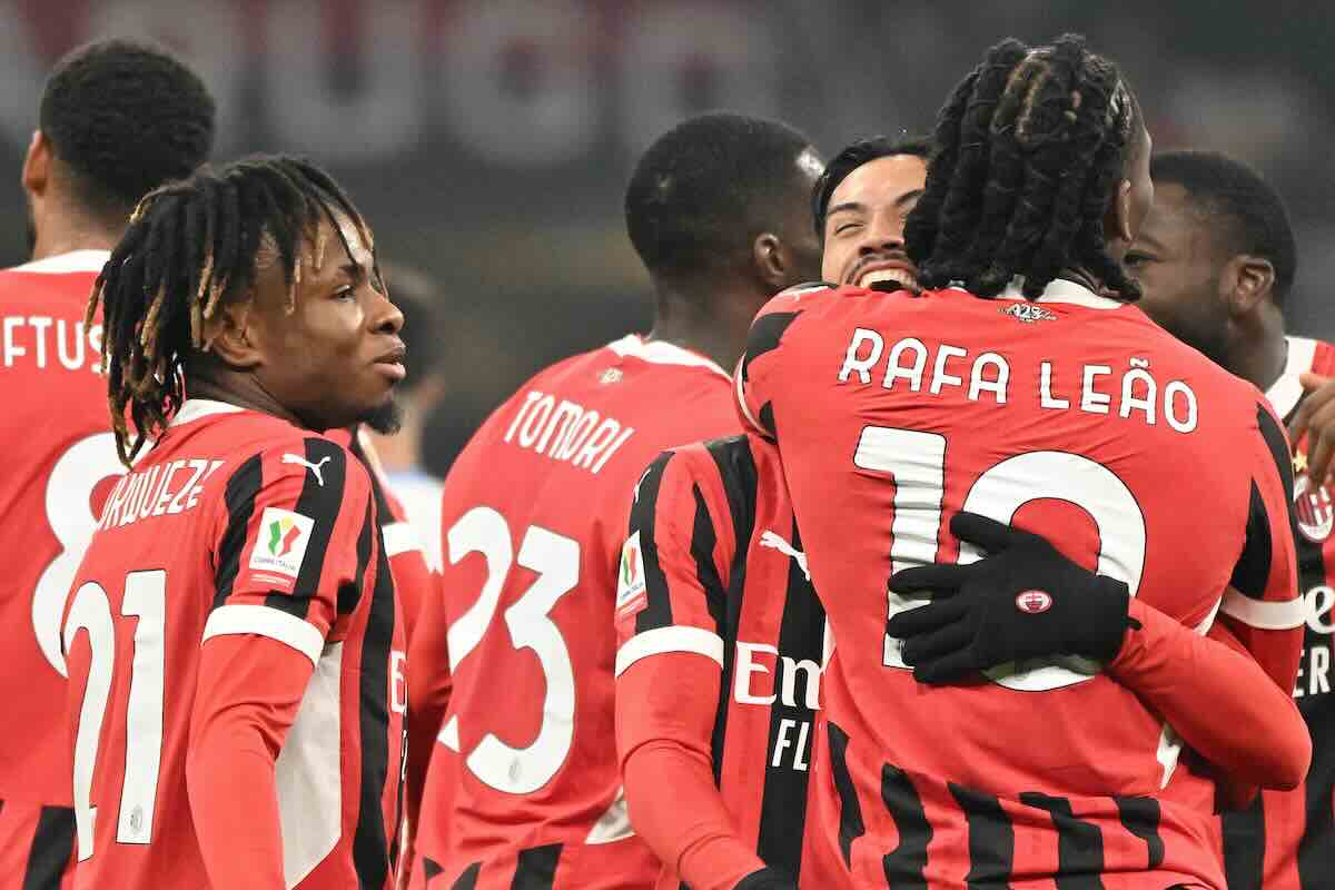 I giocatori del Milan esultano