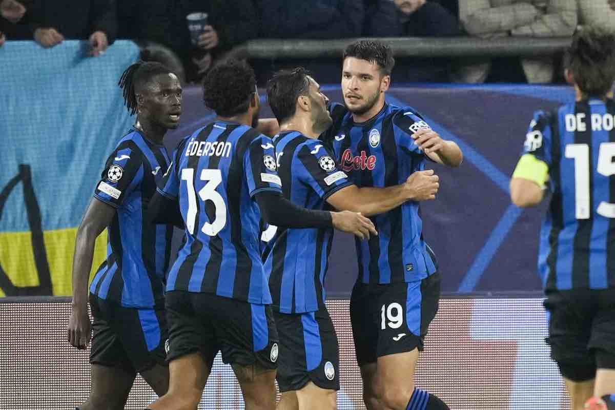 Atalanta festeggia il gol