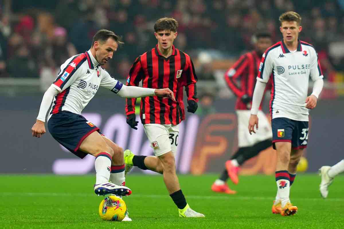 Mattia Liberali in azione col Genoa