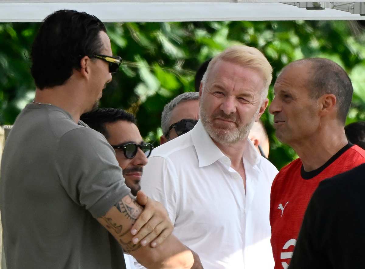 Allegri, Tare, Ibra e Moncada a Milanello