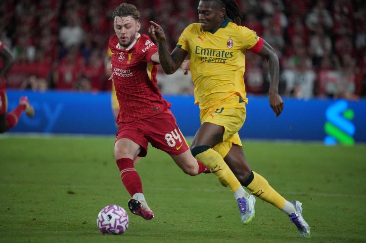 Rafael Leao calciatore del Milan in azione durante una partita