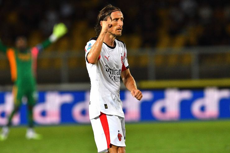Luka Modric calciatore centrocampista del Milan durante una partita a San Siro