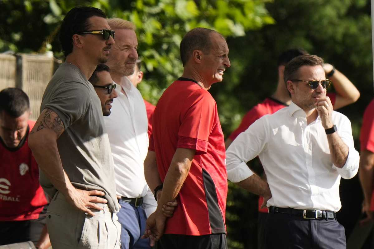 Tare, Allegri, Furlani, Ibrahimovic e Moncada assieme a Milanello
