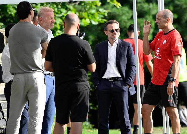 Tare con Allegri, Ibra e Furlani a Milanello