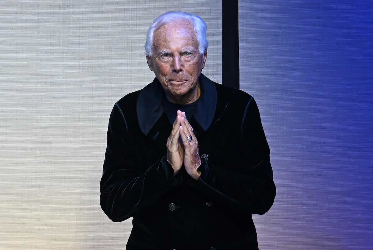 Giorgio Armani sul palco