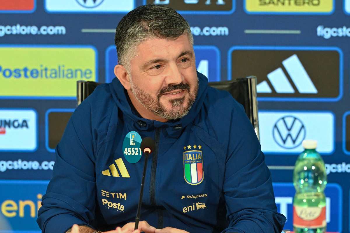Gennaro Gattuso commissario tecnico dell'Italia in conferenza stampa
