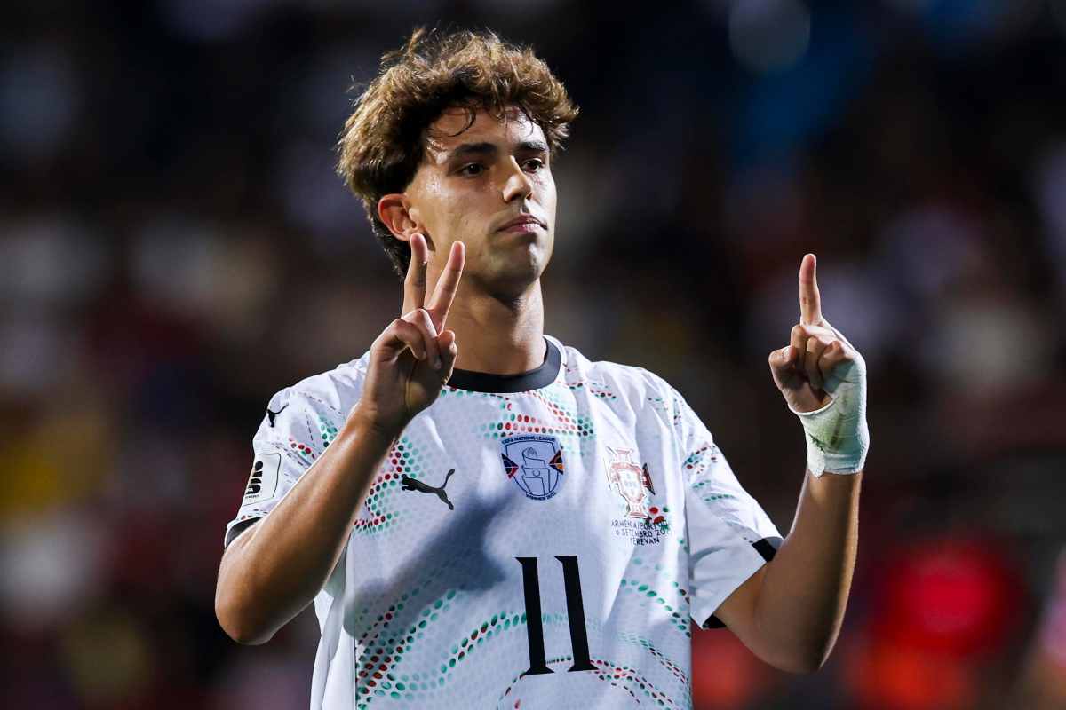 Joao Felix calciatore dell'Al Nassr esulta dopo un gol segnato