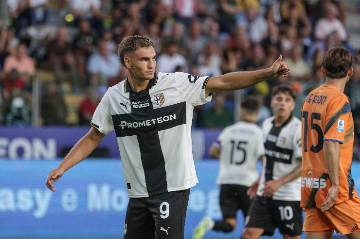 Mateo Pellegrino attaccante del Parma durante una partita