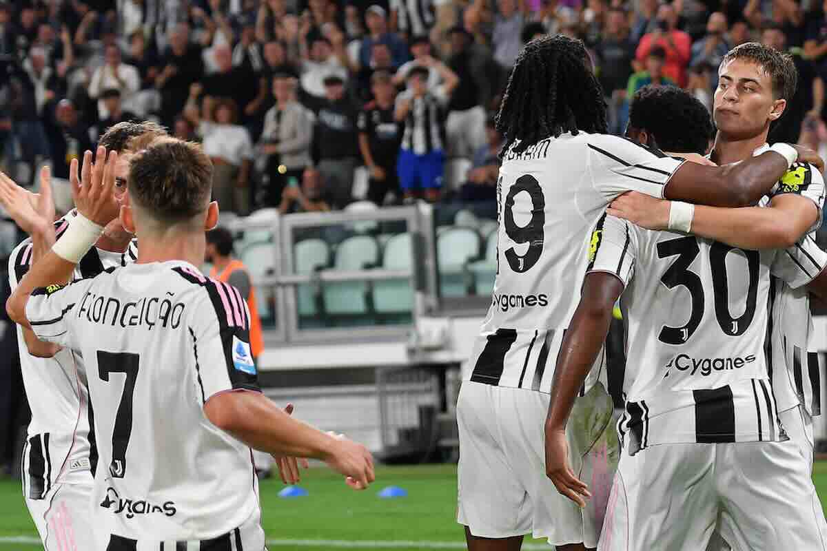 La Juventus esulta dopo un gol