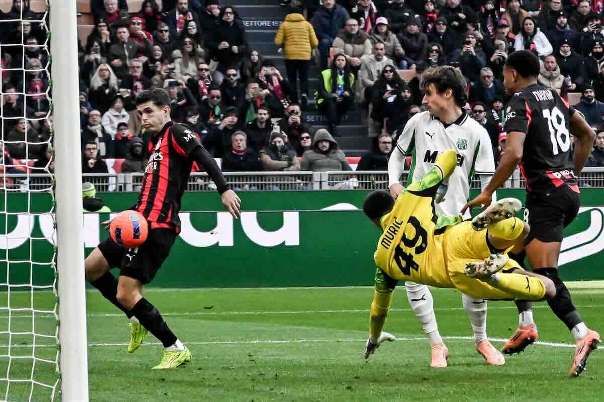 Il gol di Pulisic annullato in Milan-Sassuolo