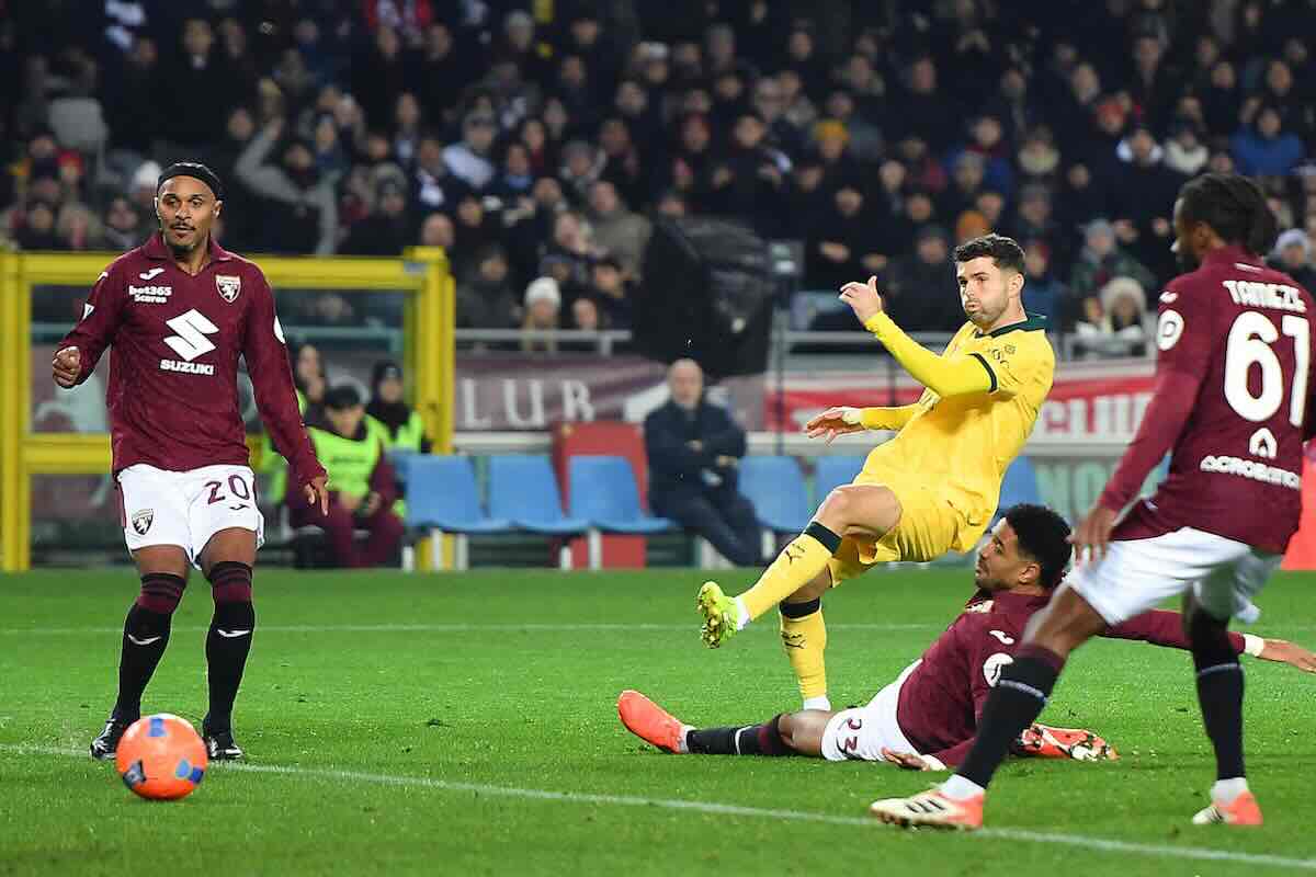 Il gol di Pulisic in Torino Milan