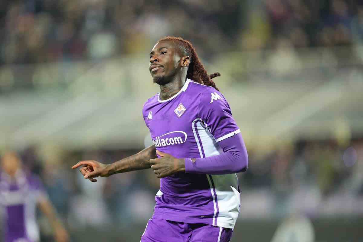Kean con la maglia della Fiorentina