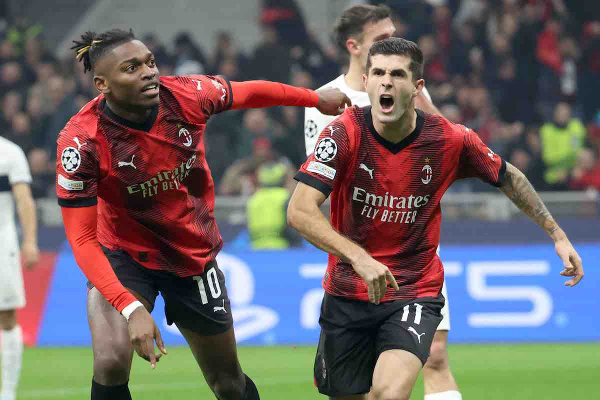 Leao e Pulisic esultano insieme