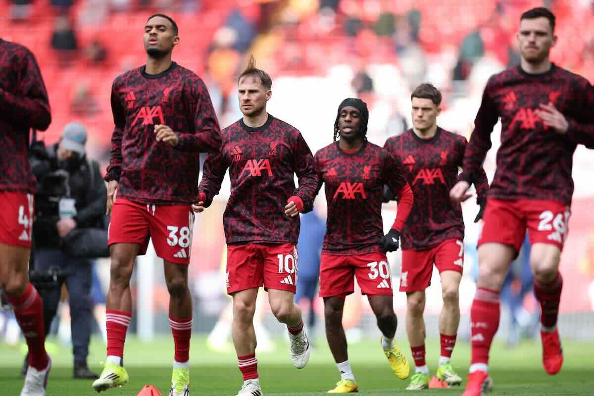 Liverpool durante riscaldamento