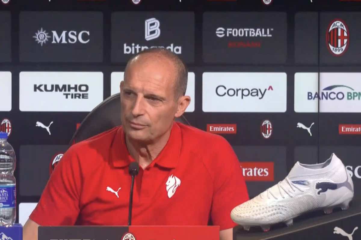 Allegri in sala stampa a Milanello